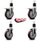 Service Caster 5'' Maroon Poly Swivel 1-7/8'' Expanding Stem Caster Set 2 Total Lock Brakes, 4PK SCC-EXTTL20S514-PPUB-MRN-2-S-2-178 - alternate 4